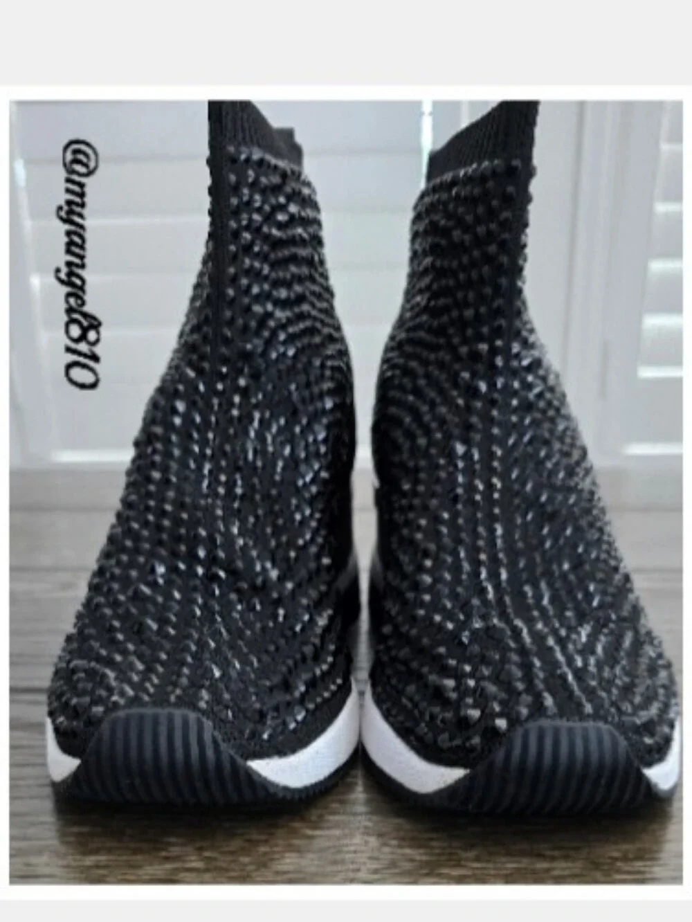 Michael Kors Black Crystal-Knit Skyler Bootie, Size 10
